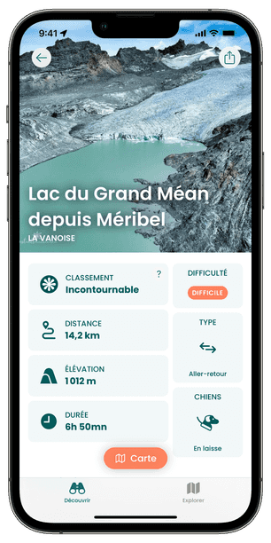 Image de l'application de randonnée